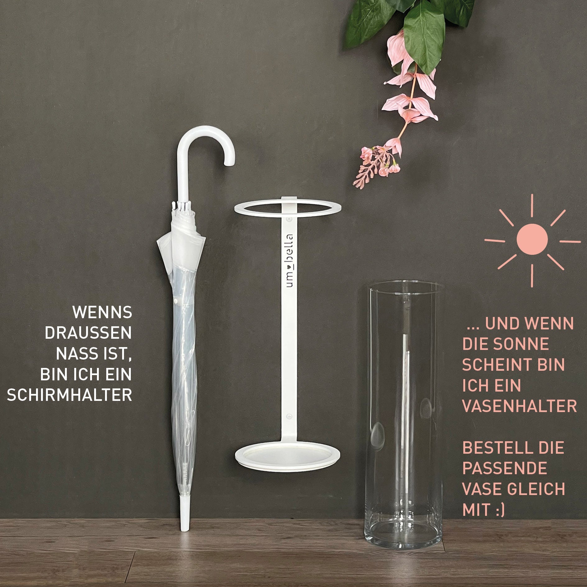 um_bella Schirmhalter zur Wandmontage